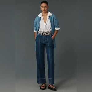 NWOT Anthropologie X Pilcro Seamed High-Rise Flare Jeans